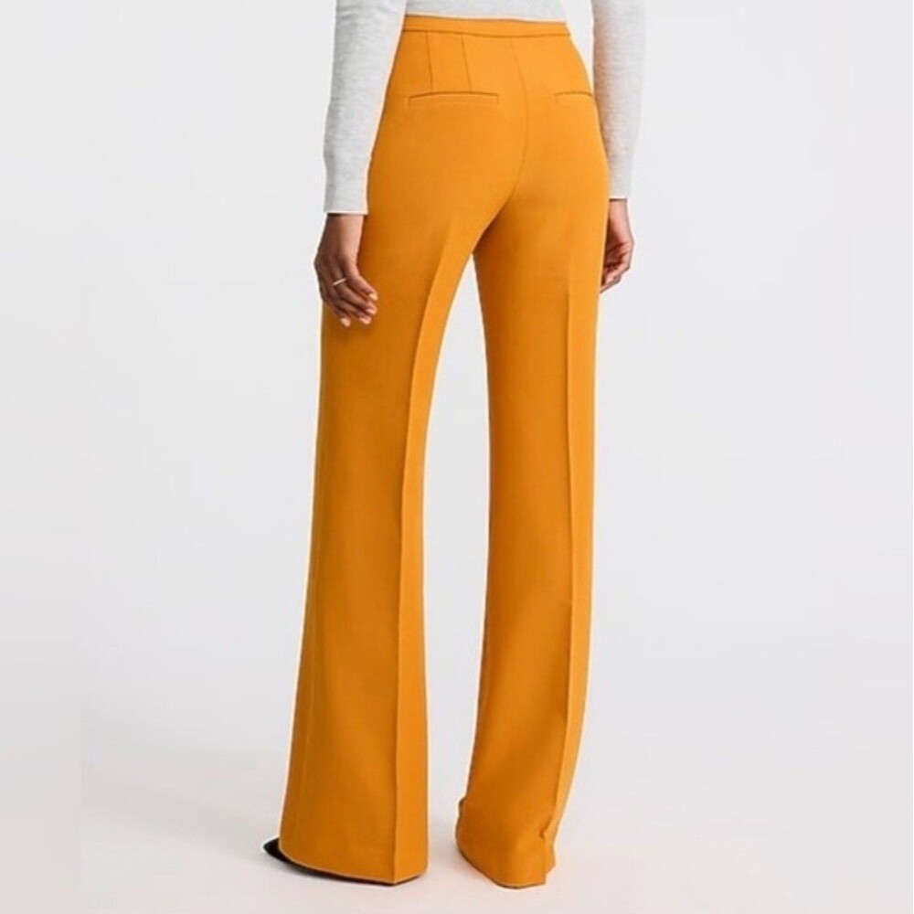 EXPRESS Editor Relaxed Trouser Mustard Yellow Size 8R Mid Rise Dress Pants - Picture 2 of 8